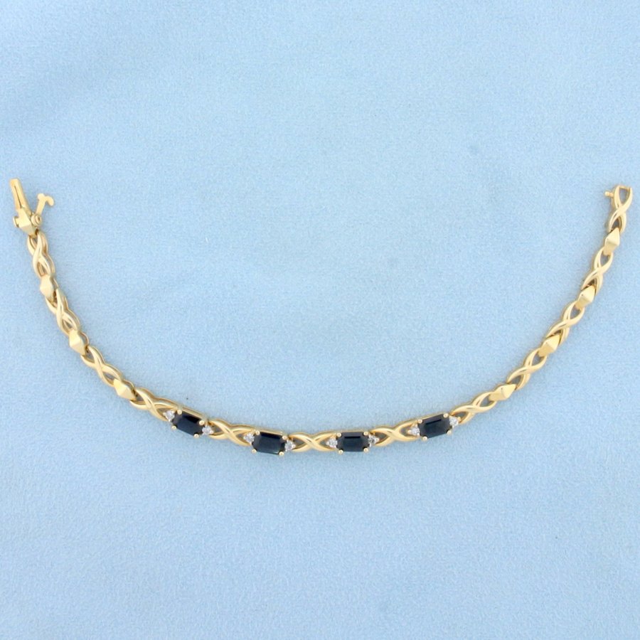 A sapphire and diamond bracelet